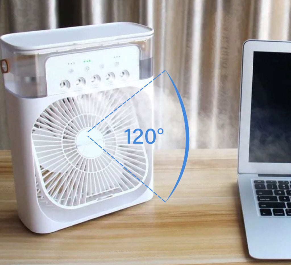 Mini Refroidisseur D’air Portable À Glaçons À 3 Vitesses avec LED intégré.