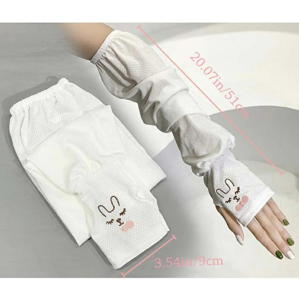 Manchons de Protection Solaire en Soie Glacée – Femme