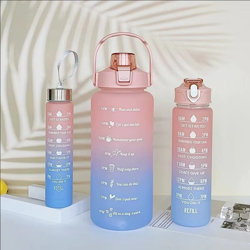 3 Bouteilles dégradées avec messages inspirants – motivation