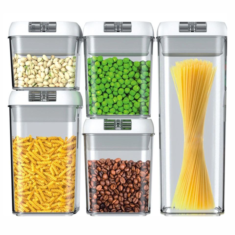 Ensemble de boîtes de récipients de stockage de nourriture en plastique (5pcs)