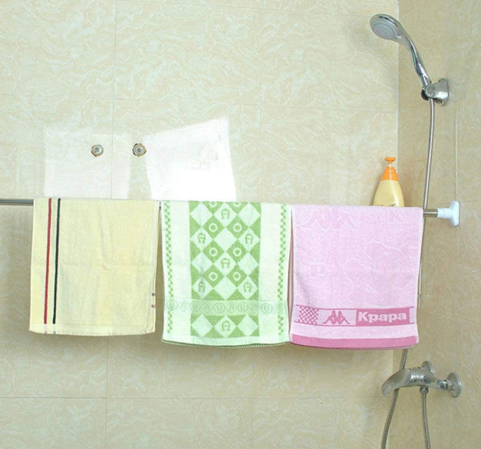 Tringle À Rideaux Sans Perçage Avec Barre De Serrage Réglable Pour Salle De Bain, Garde Robe.