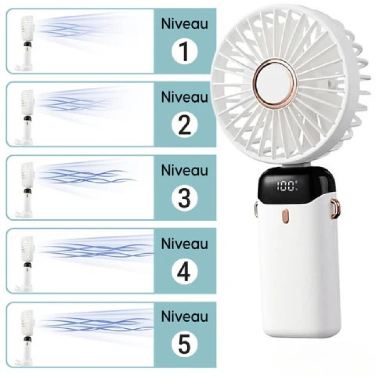 Mini Ventilateur LED Portable Pliable , Fraîcheur, Fonctionnalité et Mobilité