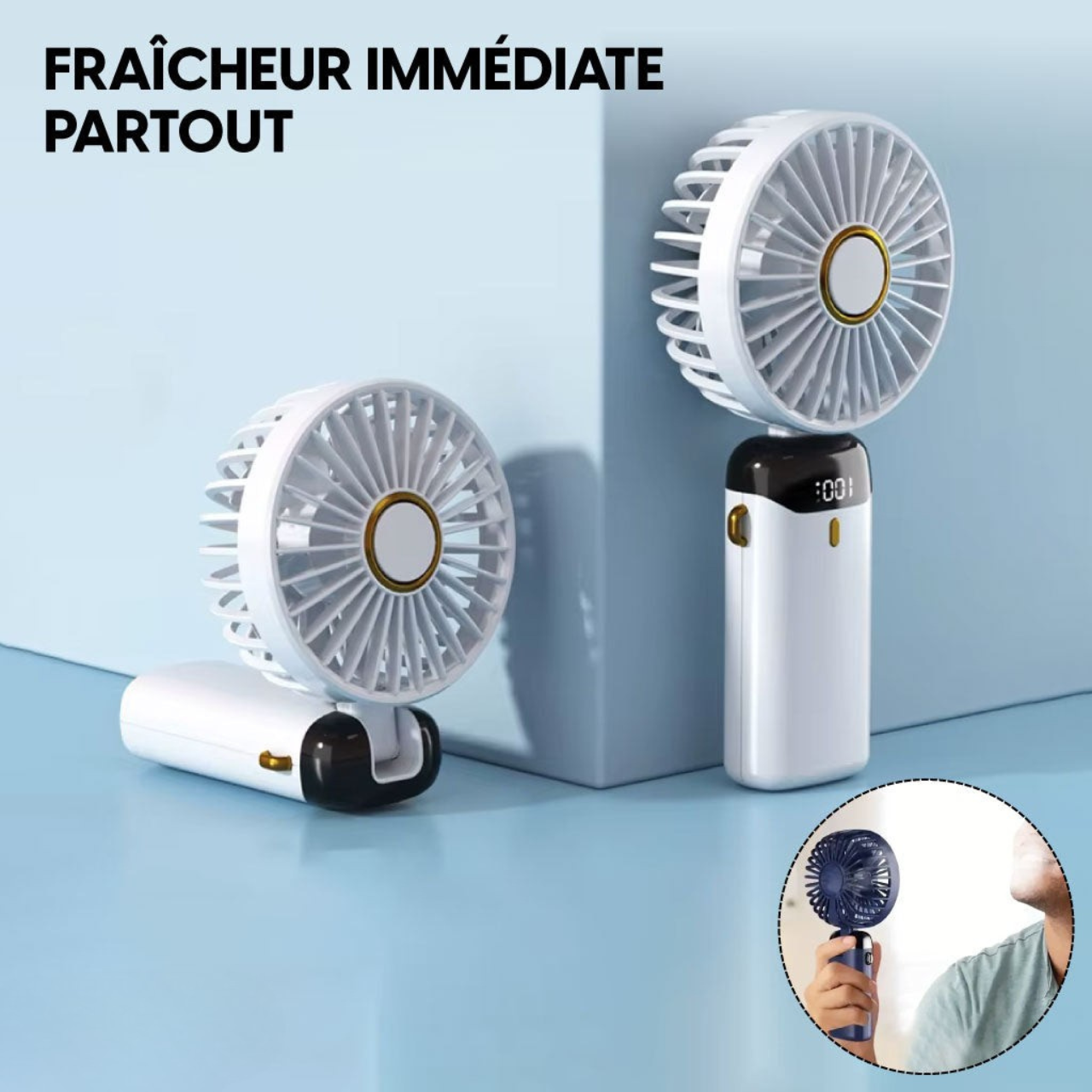 Mini Ventilateur LED Portable Pliable , Fraîcheur, Fonctionnalité et Mobilité