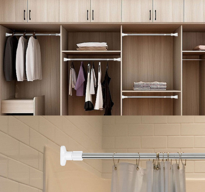 Tringle À Rideaux Sans Perçage Avec Barre De Serrage Réglable Pour Salle De Bain, Garde Robe.