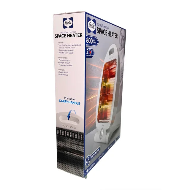 Chauffage halogène électrique 800 W, chaleur instantanée à économie d'énergie.