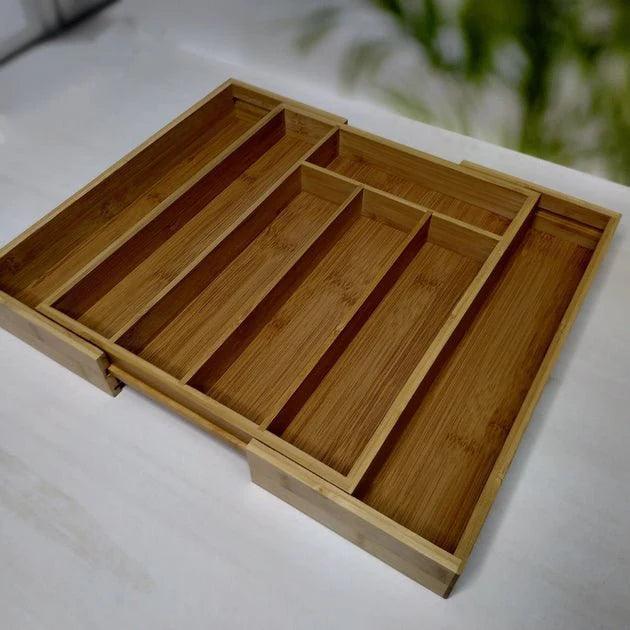 Range-couverts en bambou à largeur extensible