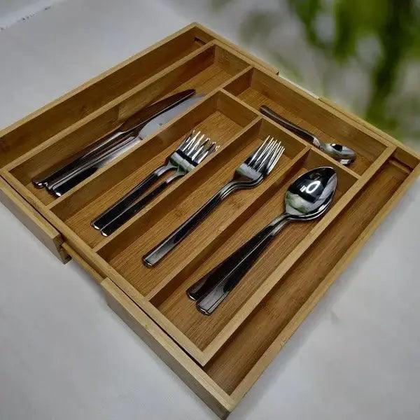 Range-couverts en bambou à largeur extensible