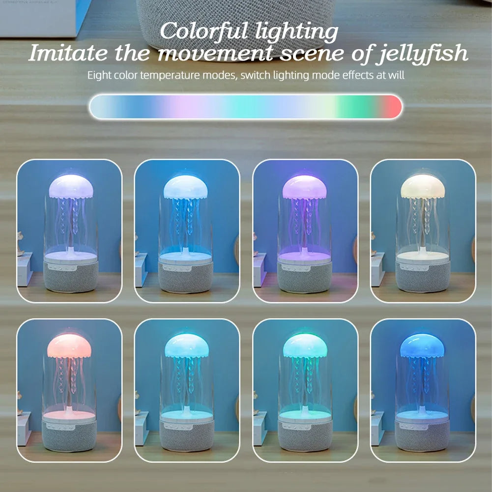 Haut-parleur mécanique en forme de méduse, décoration high-tech, lumières LED froides à sept couleurs