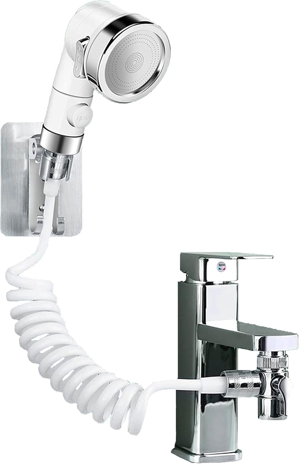 Ensemble Pommeau Douche pour Lavabo Douchette Adaptable sur Robinet Flexible de Robinet
