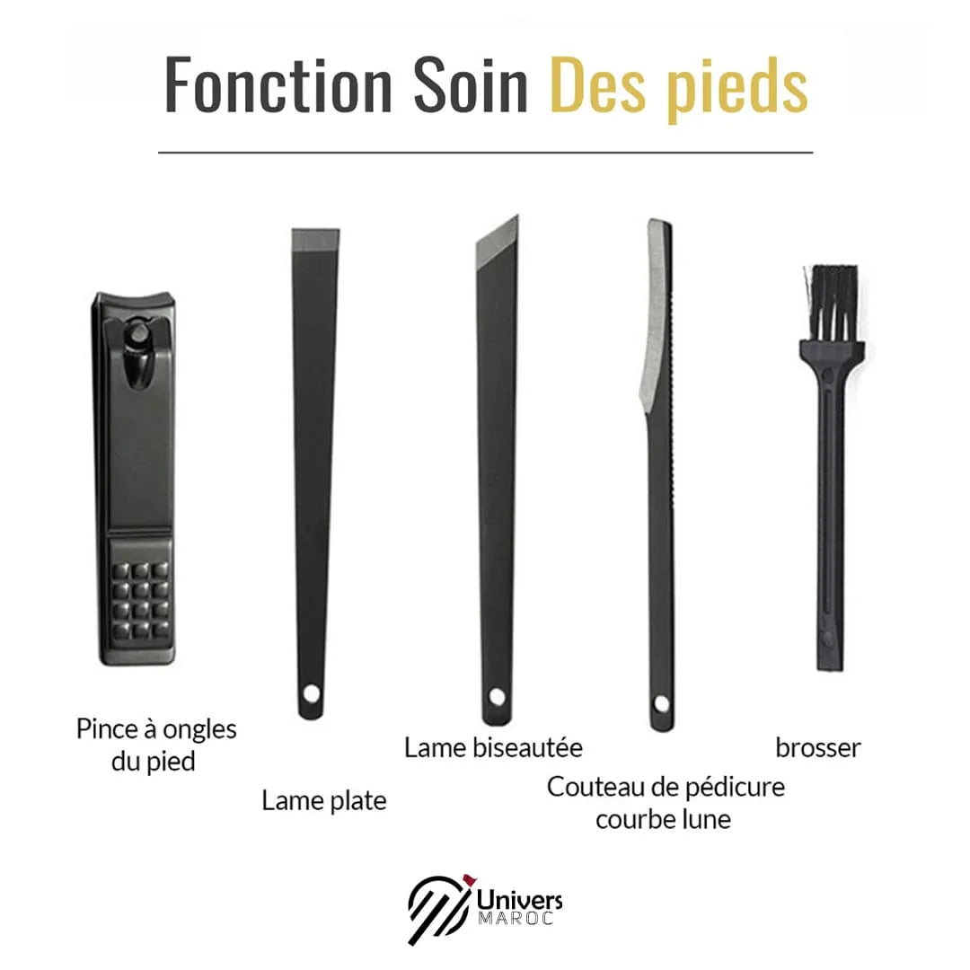 Kit D’accessoires De Manucure Professionnel 16x1 En Acier Inoxydable, Soin, Art, Cuticule, Ciseaux, Coupe-ongles.😎