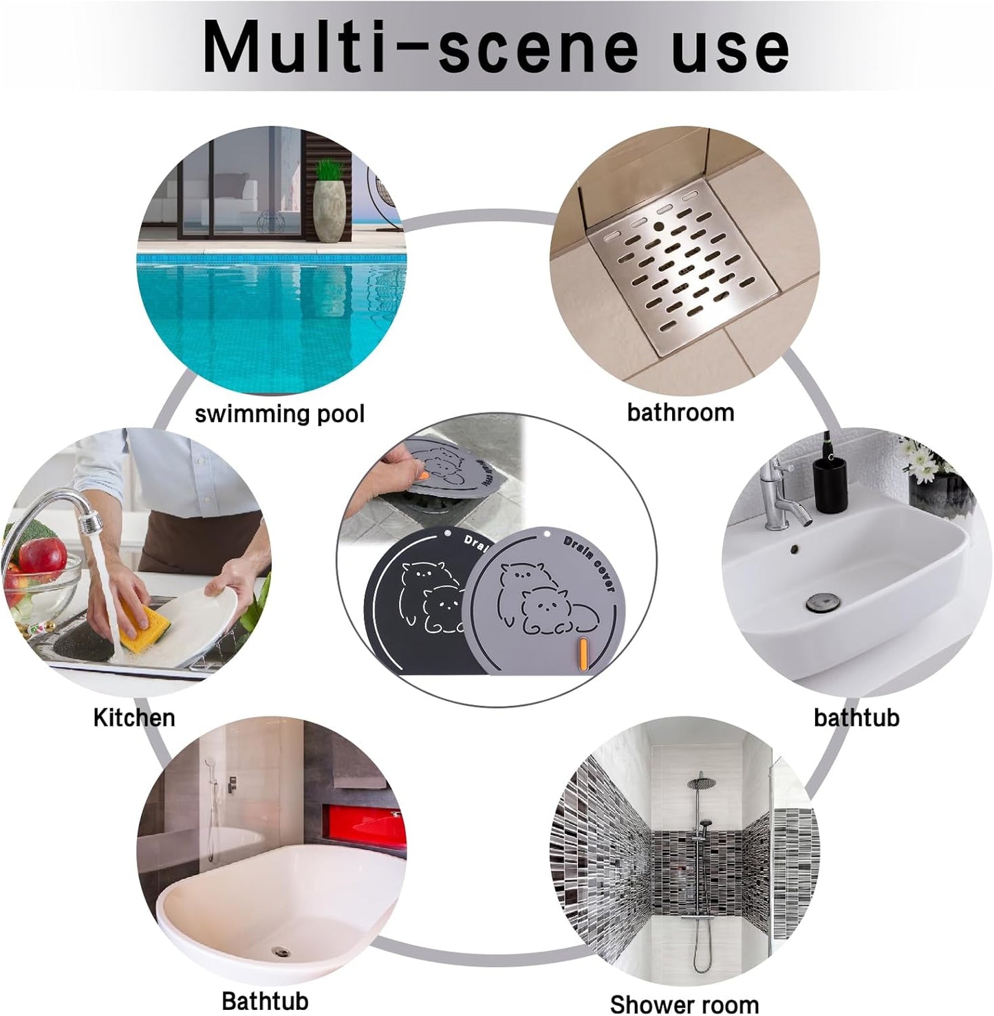 3 Couvercles de drain en silicone [Minisouq.ma]