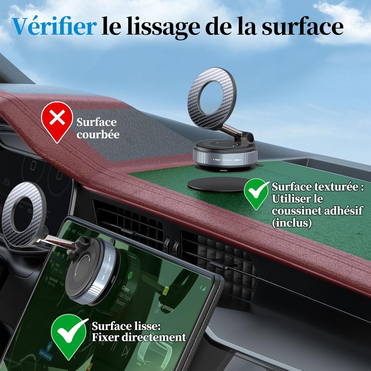 Support magnétique pour téléphone