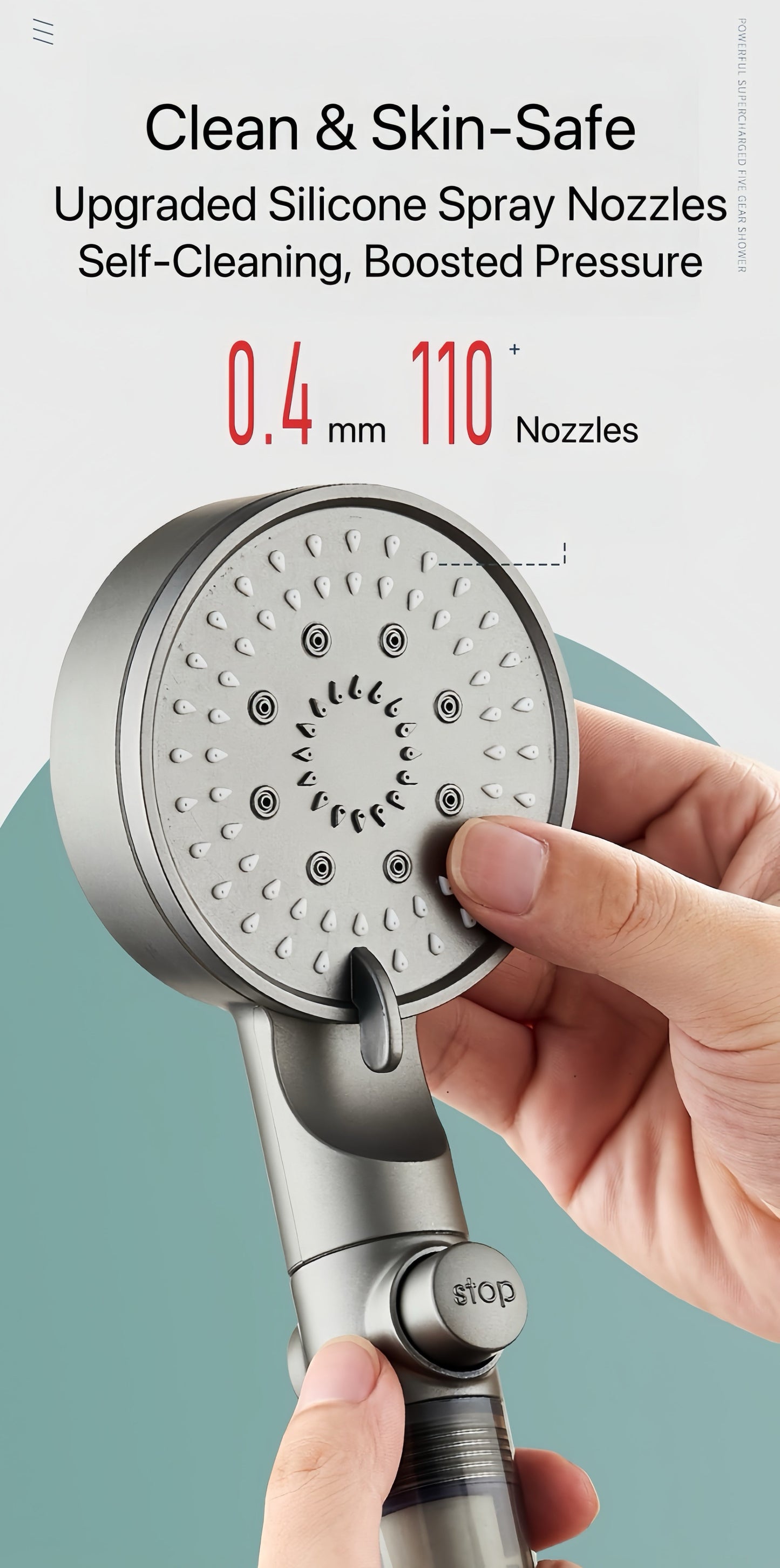 Pommeau de douche filtrant haute pression à 5 modes [Minisouq]