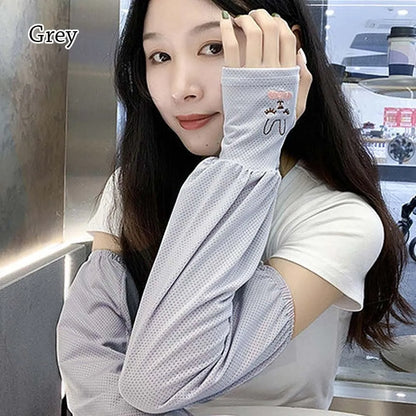 Manchons de Protection Solaire en Soie Glacée – Femme