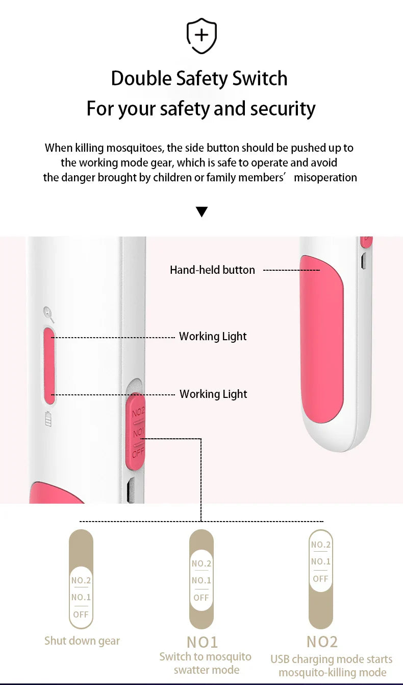 Raquette Anti-moustiques Rechargeable