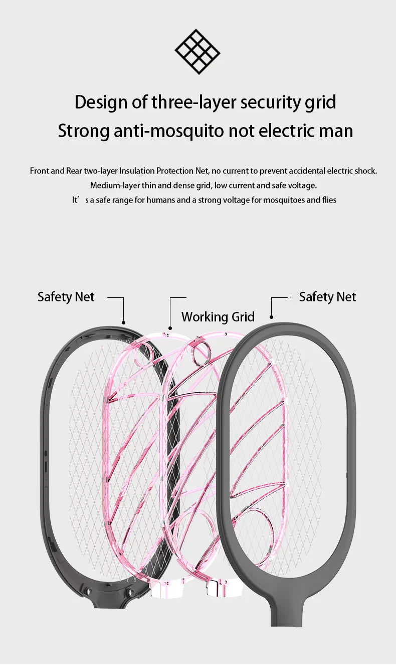 Raquette Anti-moustiques Rechargeable