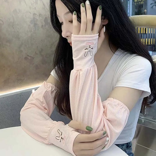 Manchons de Protection Solaire en Soie Glacée – Femme