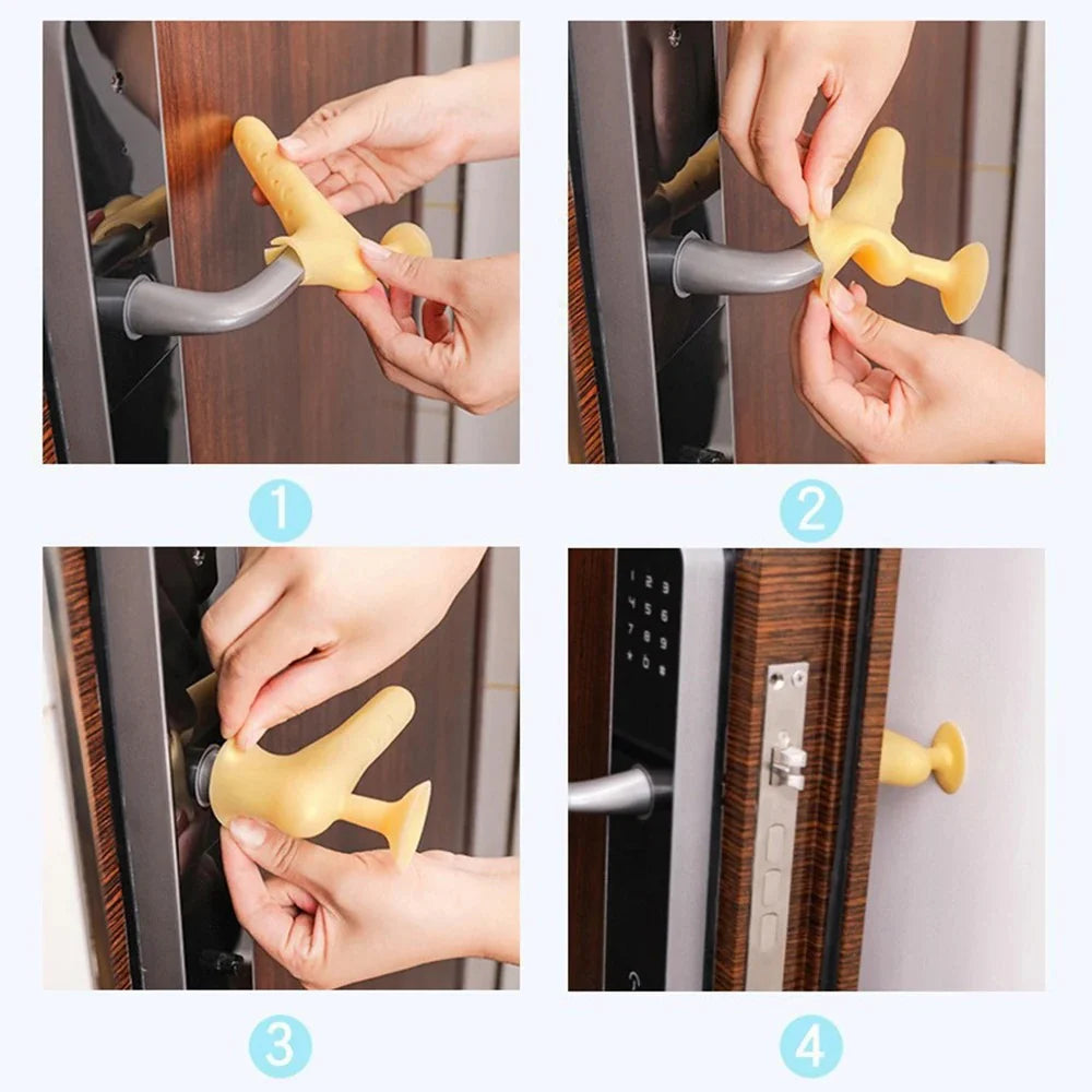 3 Protections En Silicone Pour Poignées De Porte