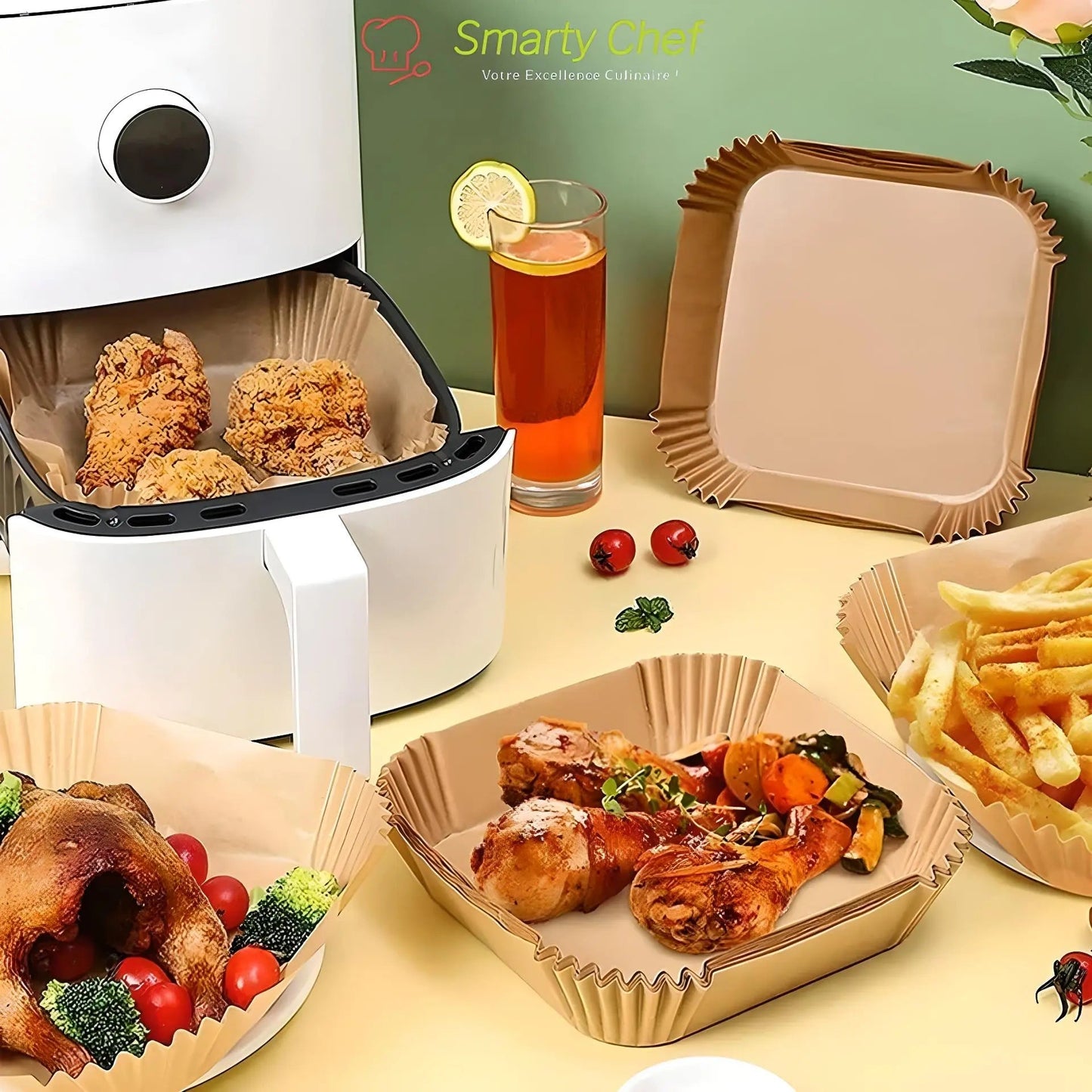 100 PCS  PAPIER CUISSON AIRFRYER