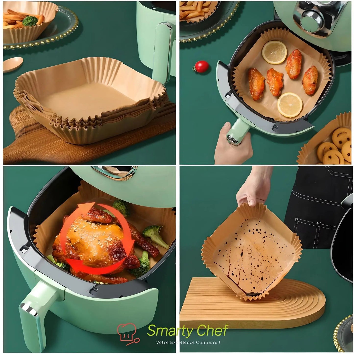 100 PCS  PAPIER CUISSON AIRFRYER