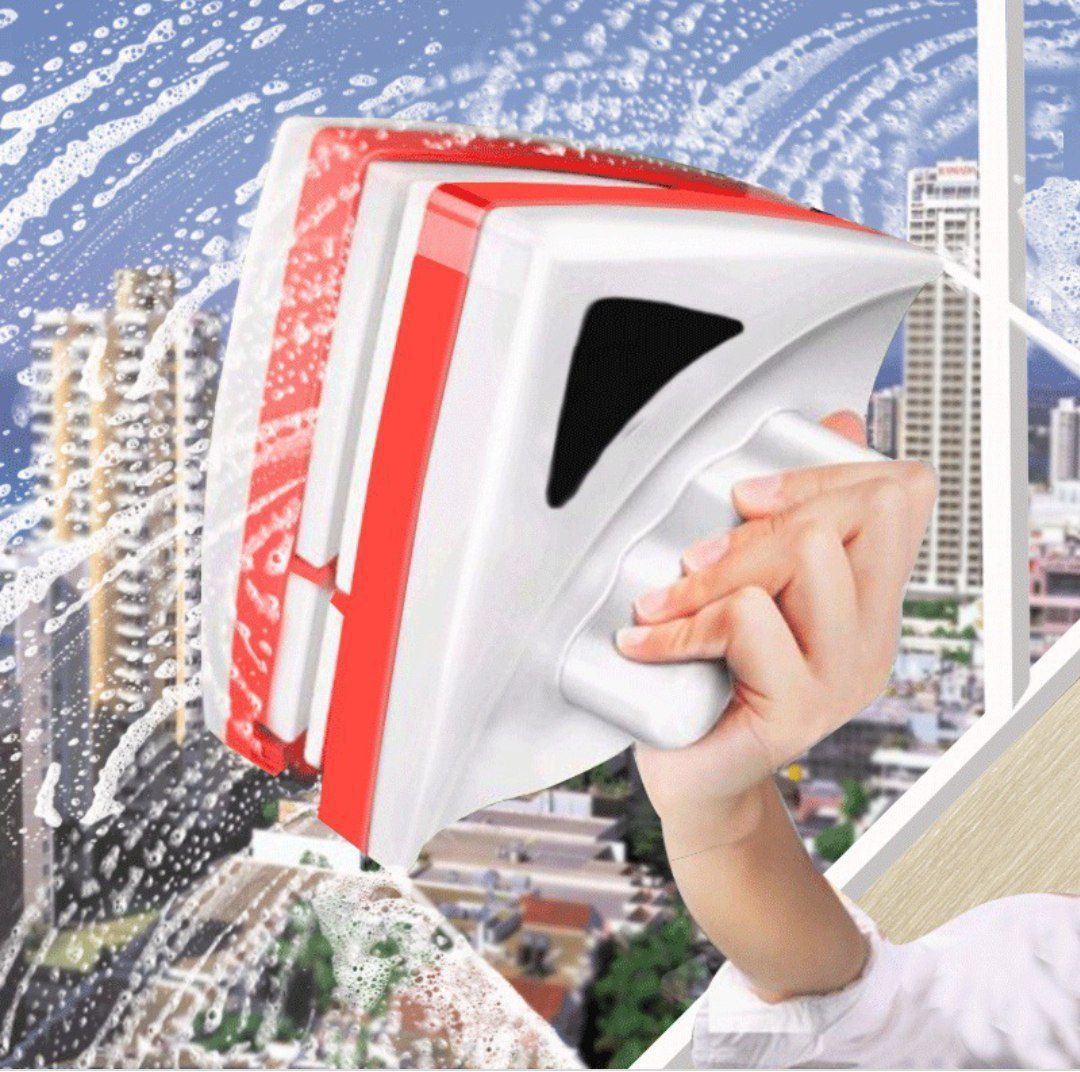 Nettoyeur de vitres magnétique double face et brosse pour nettoyer les plans de travail