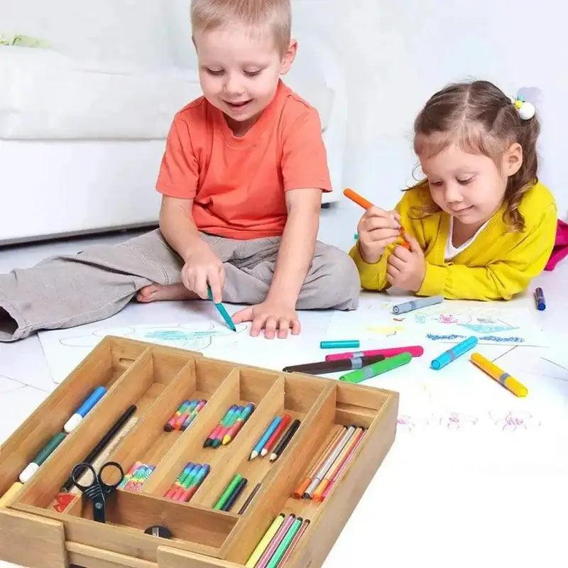 Range-couverts en bambou à largeur extensible